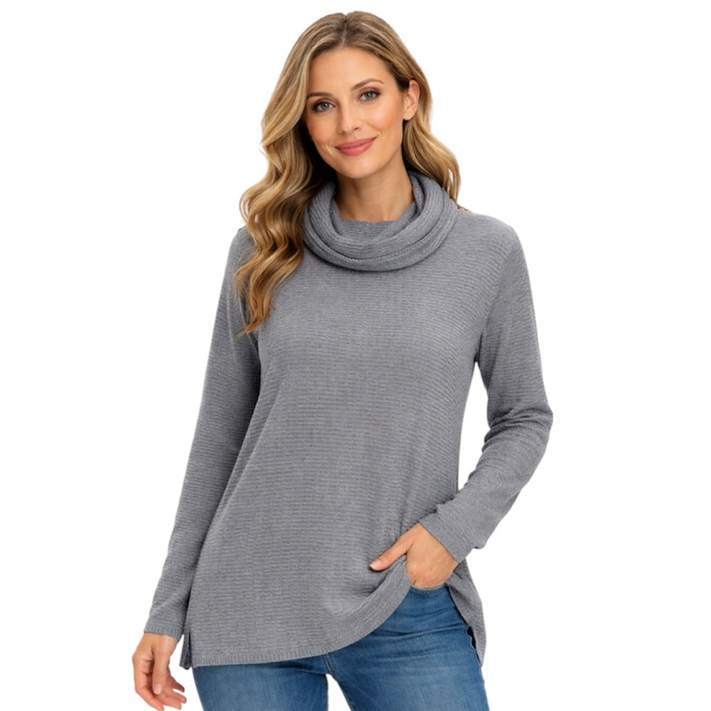 Coldwater Creek gray cowl neck sweater women’s XL